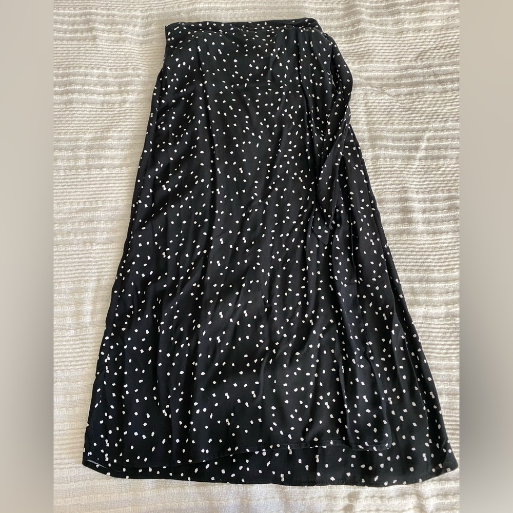 Urban Romantics Black and White Polka Dot Wrap midi skirt - Size S